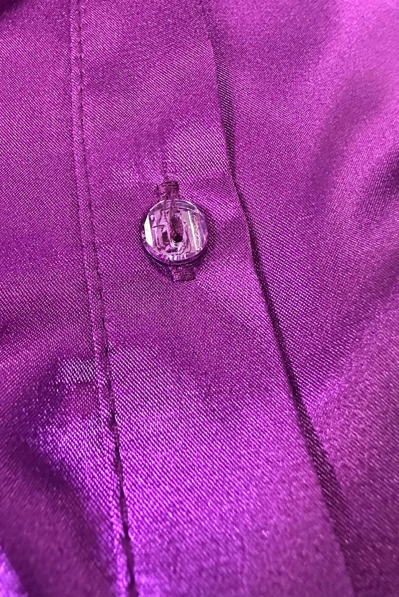 Tesettür giyim MOR DÜĞMELİ SATEN BLUZ 43755